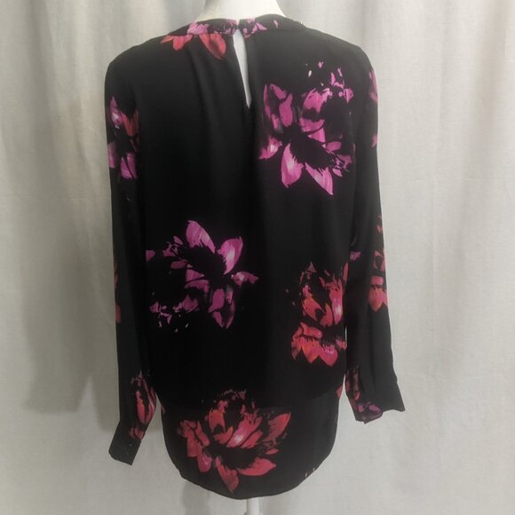 Vince Camuto Size XS Black Floral Tunic - Picture 6 of 16